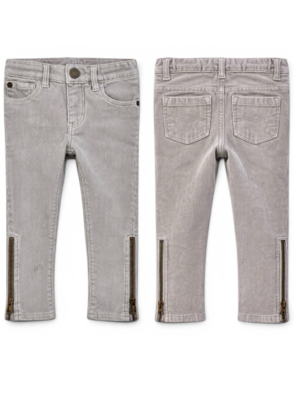 Baby Gap Toddler Girls 18-24M Corduroy Zipper Ankle Pants Taupe